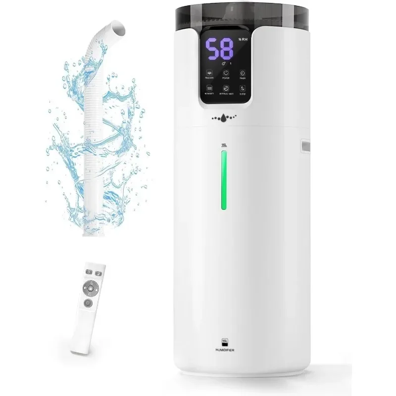 UXIKAPEEN 4.2Gal/16L Quiet Large Humidifiers Whole House 2000 sq.ft, Cool Mist Top Fill with Essential Oil Tray, Extension Tube