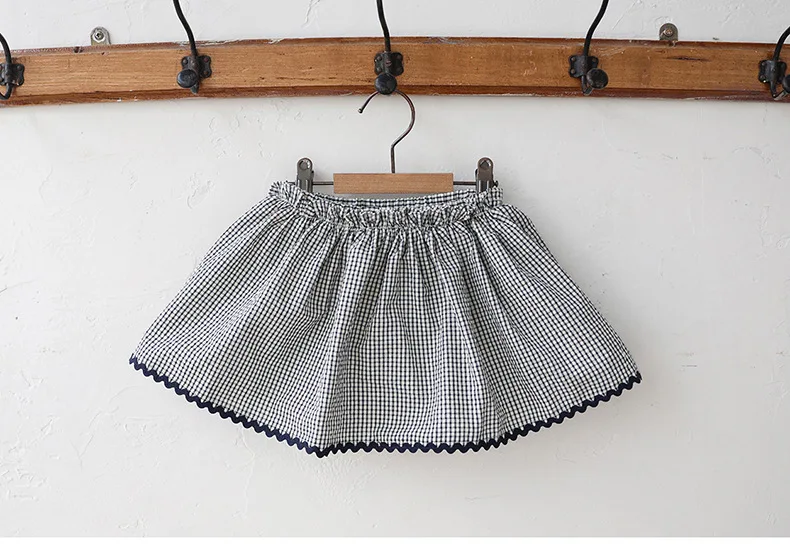 الأم الاطفال 2025 الصيف الكورية الجنوبية الأطفال طفلة الملابس القطن سيدة فحص زهرة الحرس الحرس تنورة عارية #3