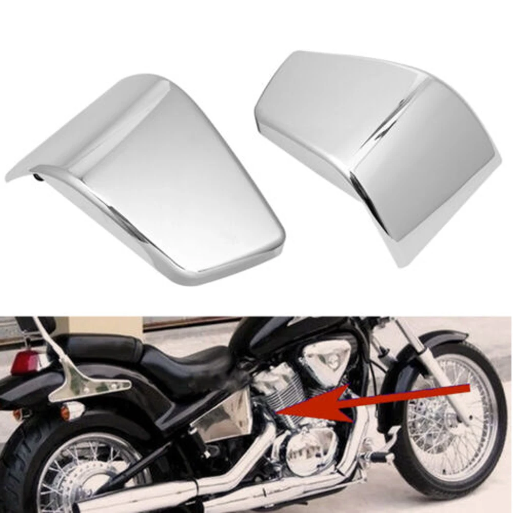 Motorcycle ABS Plastic Chrome Battery Side Fairing Cover For Honda Shadow ACE VT750 VT400 1997-2003 2002 2001