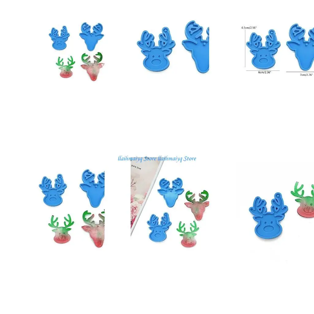 

573B 2 Pcs Deer Animal Epoxy Casting Mould for Wall Hanging Mount Decor DIY Crafts