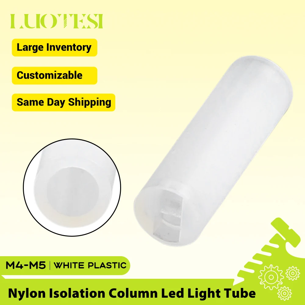 100pcs White LED Spacer M4 M5 Length 2mm-24.5mm Nylon Isolation Column Led Light Tube Lamp Base Support Standoffs For LED Diodes