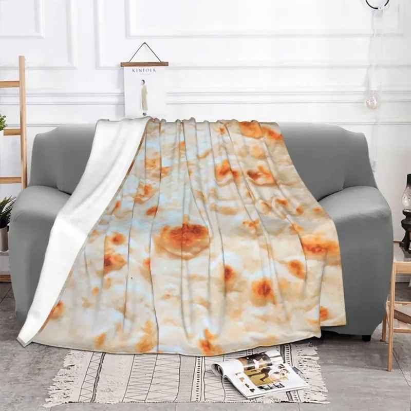 Tortillas Food Blanket Fleece Decoration Tortilla Lavash Plaid Portable Super Soft Throw Blankets for Home Travel Bedding Throws