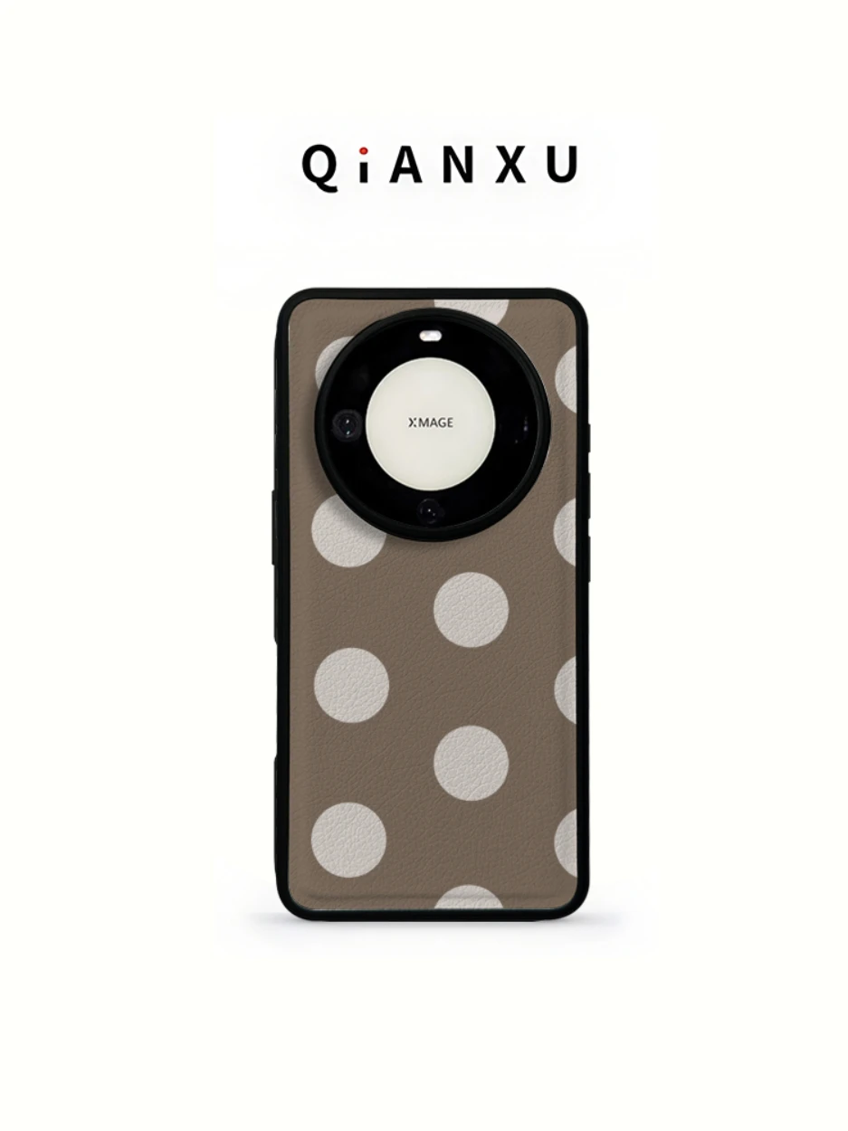 

Gray Polka Dot Leather Pattern Mate 60 pro Phone Case Women's Style Simple High-End Protection Small M60 Anti-Fa...