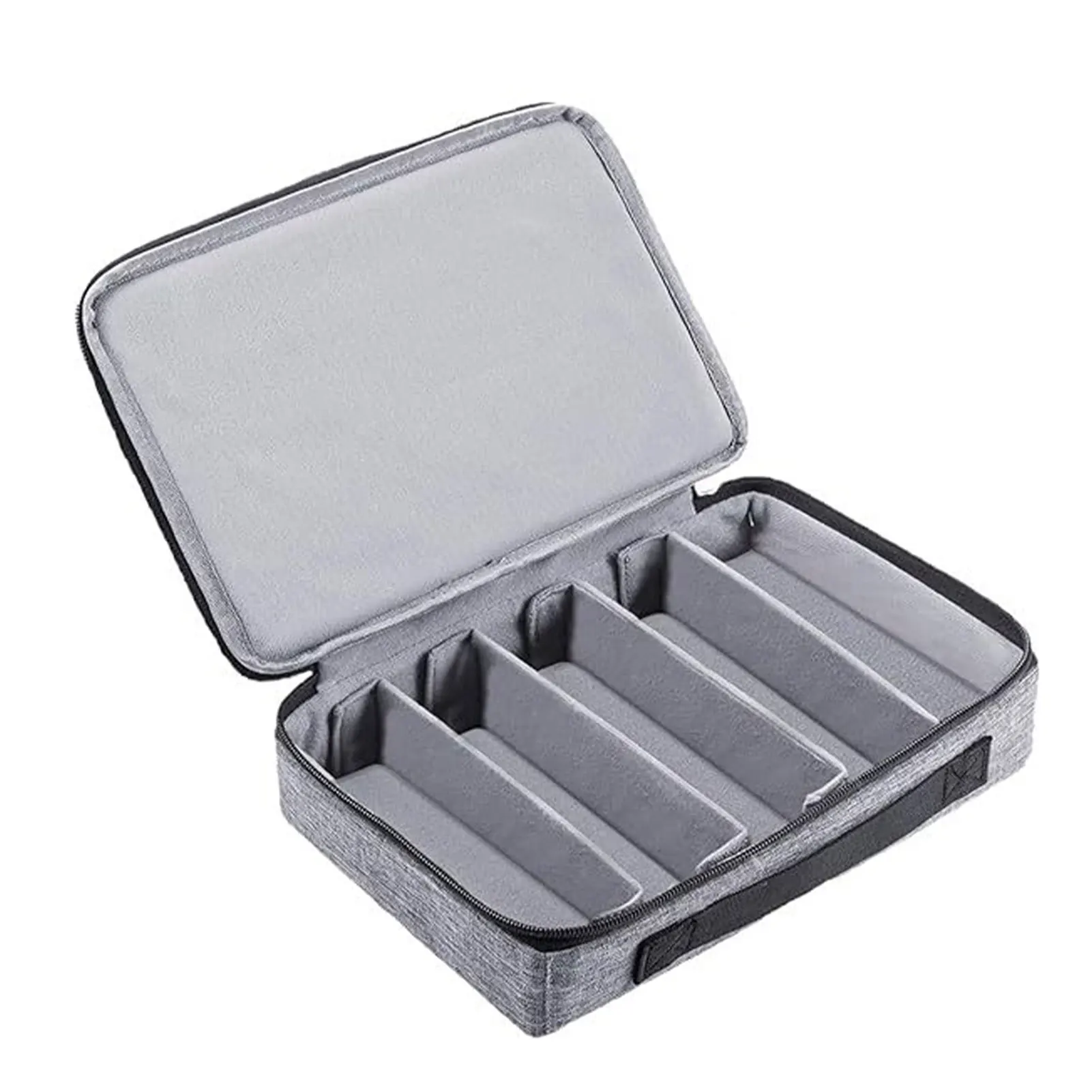 Gray Glasses Safe Adjustable Card Slot Glasses Storage Box For Travel Good Velvet Lining Is