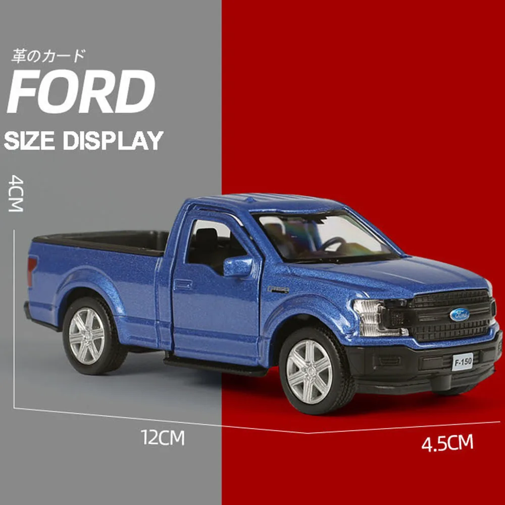 1/36 Ford F150 Car Model Toy Alloy Diecast Raptor Pickup Vehicle Truck Model With Pull Back Metal Toy Car For Kids Children Gift