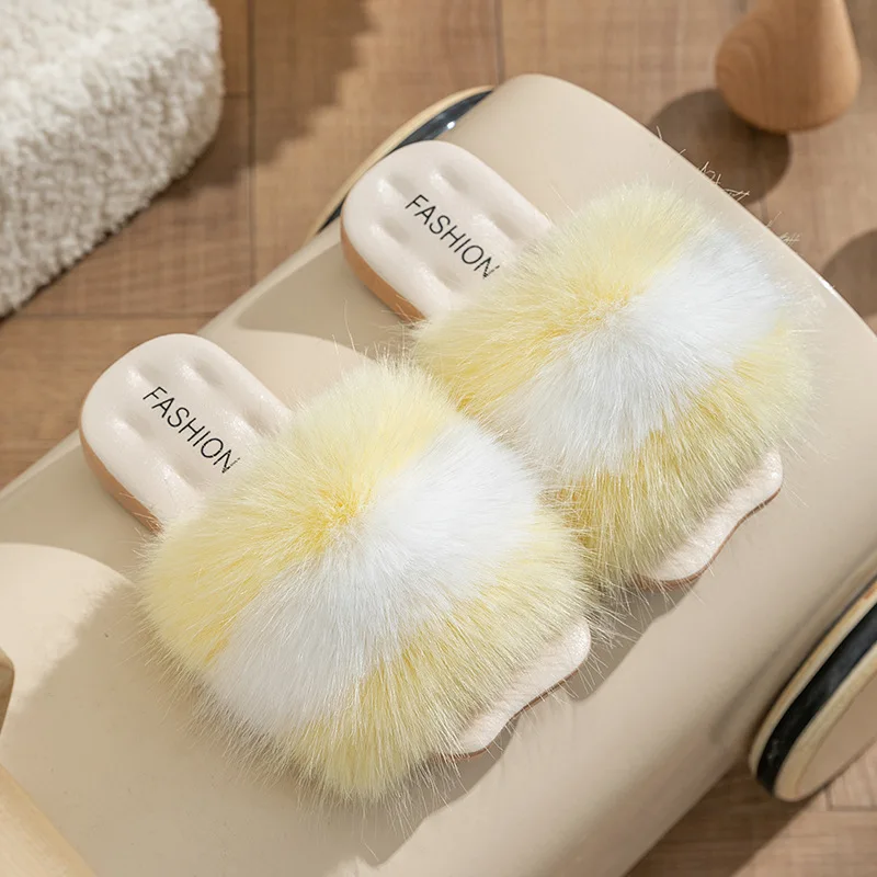 Children Winter Girls Platform Kids Plush Slippers Home Indoor Non-Slip Warm Cute  Schoolgirl Princess Shoes 3-12 Years