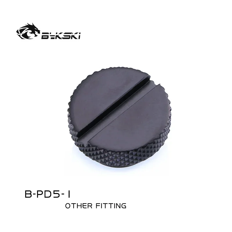 Bykski B-PD5-1,G1/4'' Grooves Water Cooling Plugs,Easy Hand Tighten Water Stop Accessories Water Cooling Fittings Silver/Black