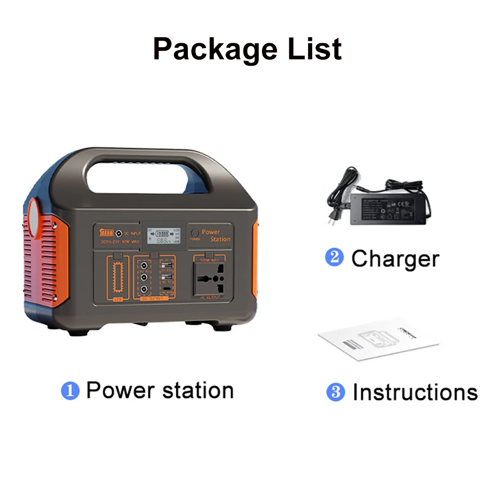 GaiaRay 500W 300W Tragbares Kraftwerk AC 220V Solargenerator LiFePO4 Batterie Notstrompflanze Outdoor Angelwerkzeug LED