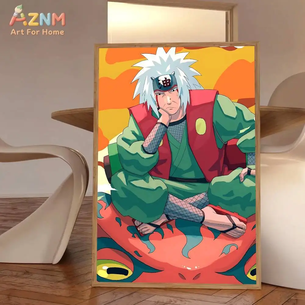 AZNM Naruto Jiraiya Unframed Canvas Print White Hair Frog Sage Anime Wall Art Poster for Boys Bedroom Home Decor view 4
