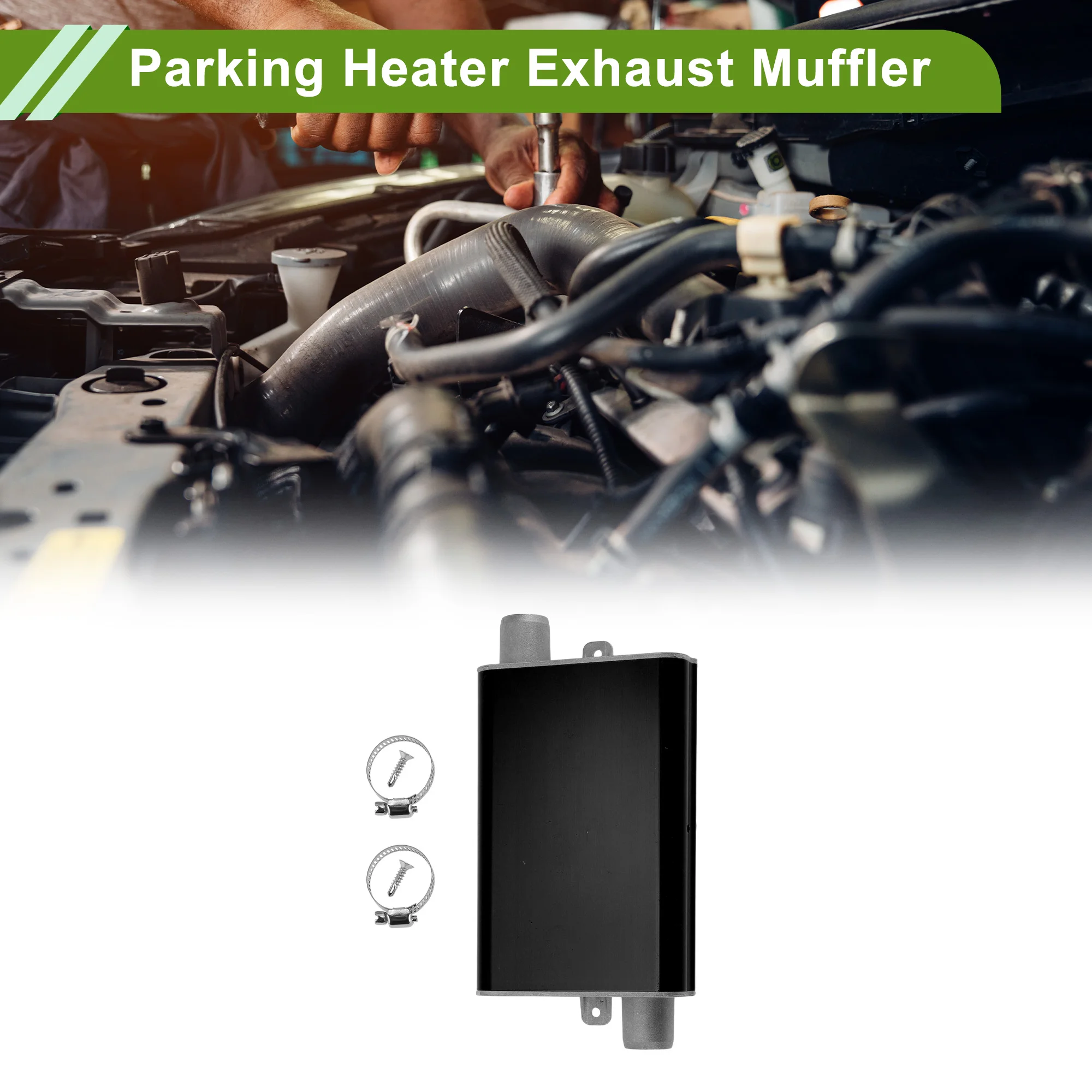 

UXCELL стояночный обогреватель, глушитель выхлопной трубы для автомобиля, грузовика, фургона, автофургона, черный