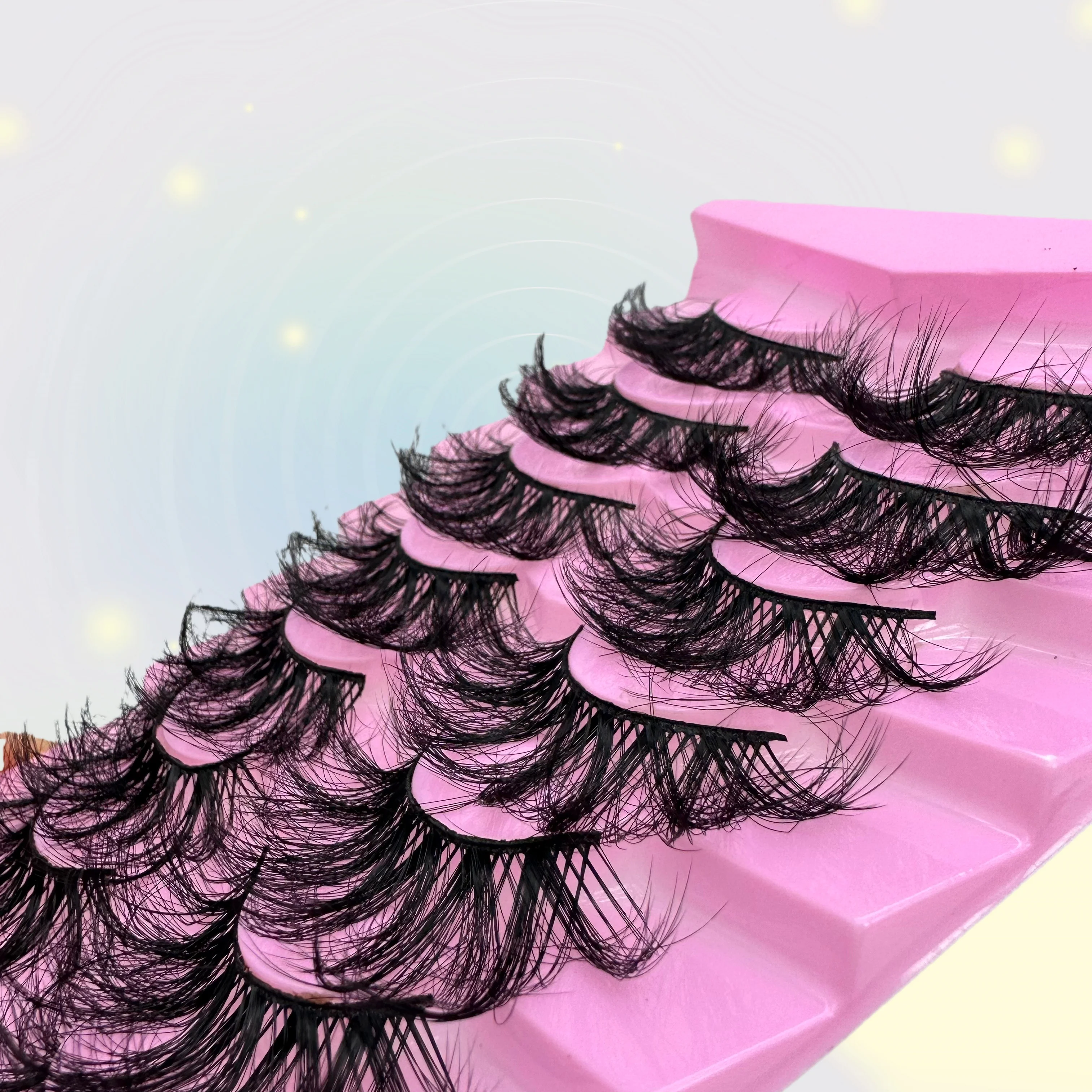 7 Paar natürliche gebratene falsche Wimpern, dicke Bühnen-Make-up-Wimpern mit Locken, perfekt für dramatische Auslässe und den Alltag