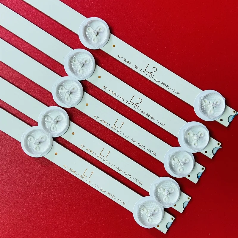 10 lampu 820mm Kit Strip lampu latar LED untuk LG 42LA6130 42LA6134 42LA6136 42 inci Array TV LED Strip lampu latar pita cahaya