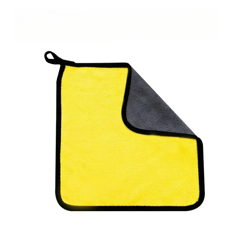 Супер бытовая двухслойная ткань для чистки автомобиля, полотенце для чистки автомобиля из ультратонкого волокна, мягкая и быстросохнущая ткань для протирания оконных зеркал