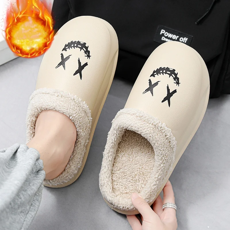 

Зимняя домашняя одежда для дома и улицы, нескользящие утолщенные зимние теплые бархатные тапочки для пар