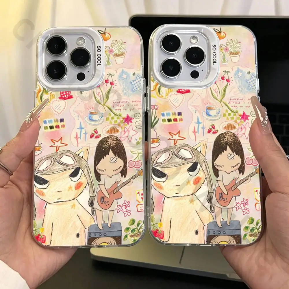 

Yoshitomo Nara Art Phone Case for iPhone 17 16 15 14 ProMax 13 11 Pro Max air Plus Matte IMD Laser Cover