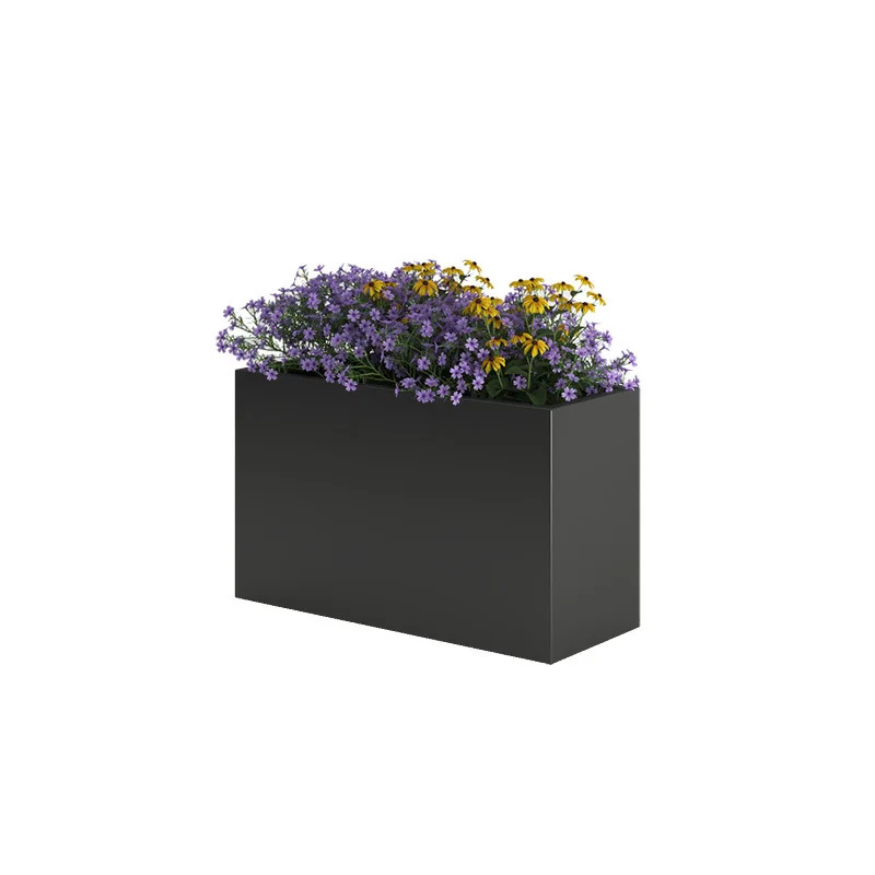 

Municipal road stainless steel outer pendulum flower groove combination outdoor flower box luminous planting box