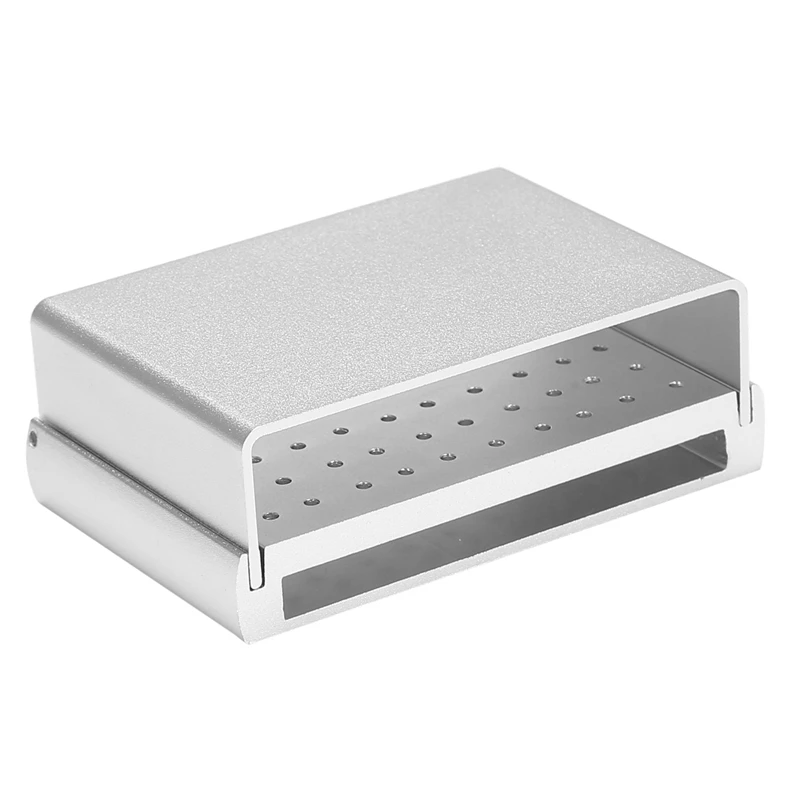 

Disinfection Box 58-Hole Aluminum Alloy Bur Box High And Low Speed Mobile Grinding Head Box Bur Holder Bur Box