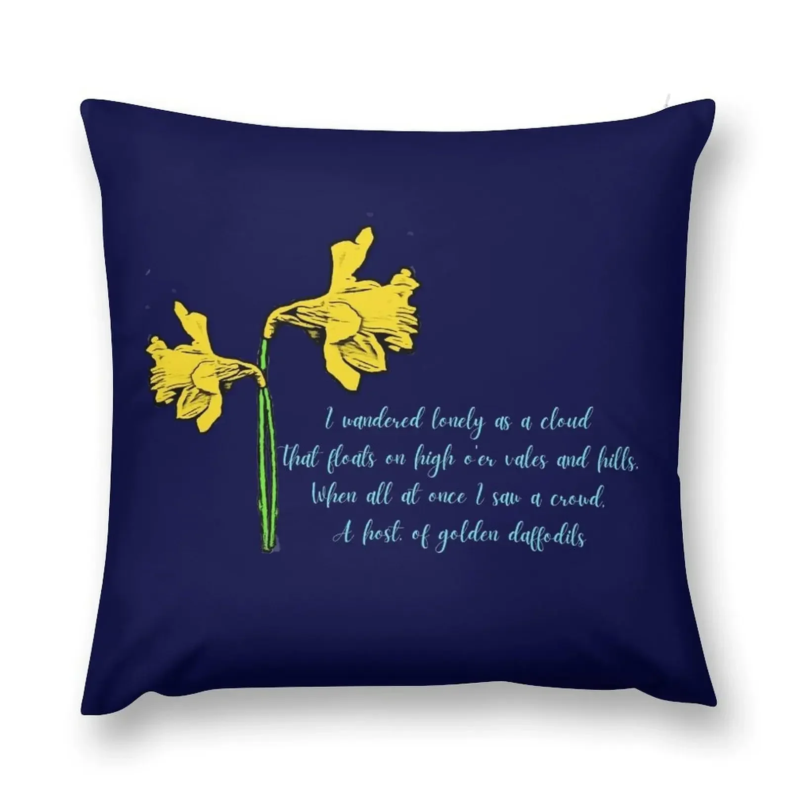 William Wordsworth Daffodils Stylized Throw Pillow Pillows Aesthetic Pillowcases Cushion Covers Sofa Marble Cushion Cover pillow