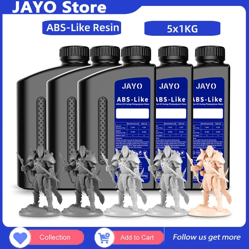 

JAYO 5KG 3D ABS-Like Printer Resin ABS 3D Printer Resin 405nm UV Standard Rapid Photopolymer Resin for LCD/DLP/SLA 3D Printer