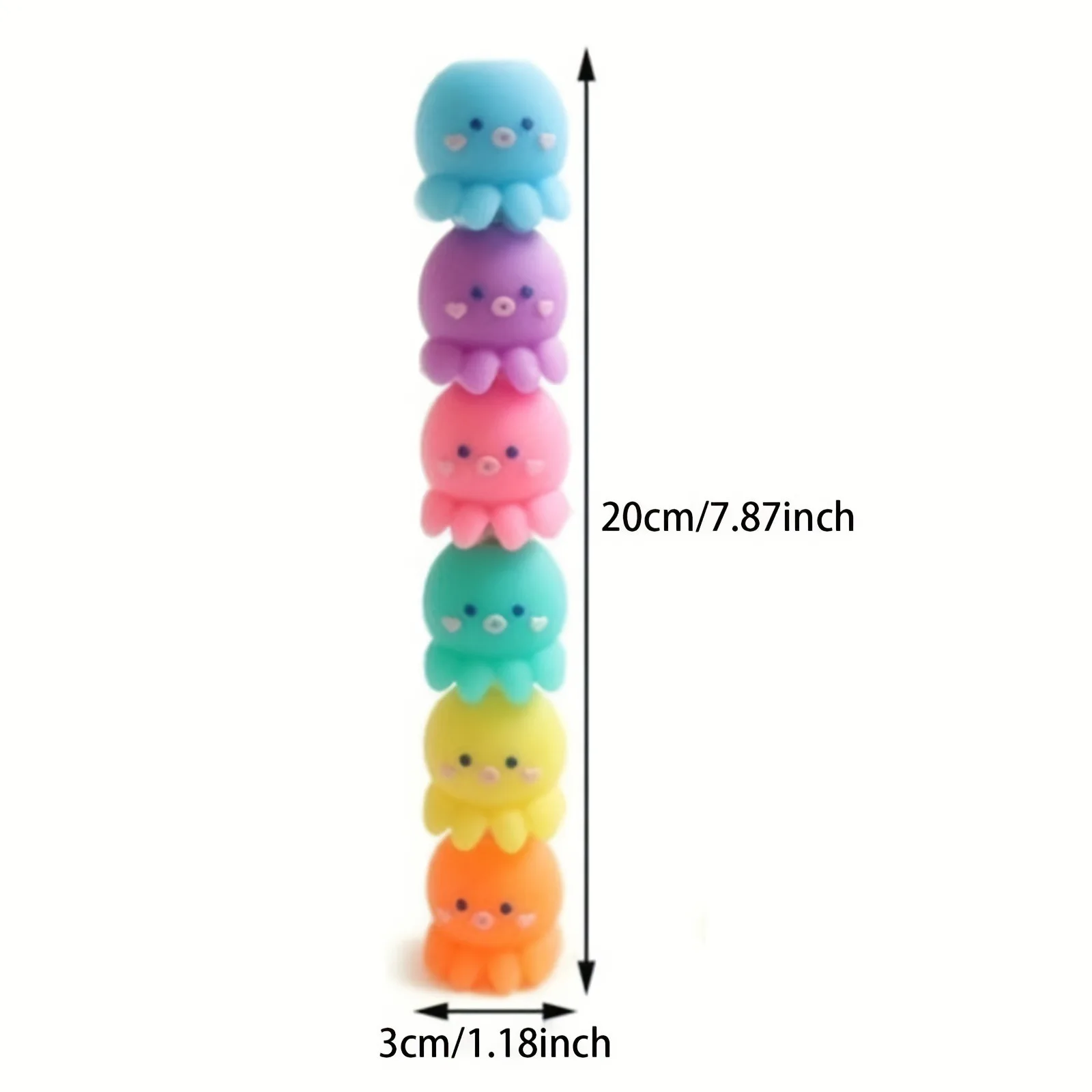 5 Color Creative Cute Splicing Love Octopus Bear Highlighter Girl Heart Octopus Colorful Marking Pen Student Supplies