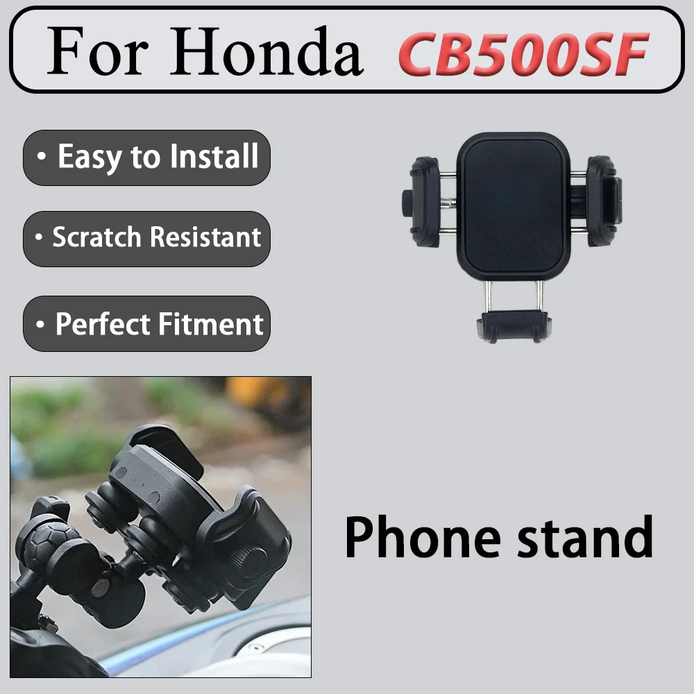 For Honda CB500SF SuperFour Phone Stand-Multi-Functional Shockproof 360° Rotatable Adjustable Viewing Angle Motorcycle Accessory