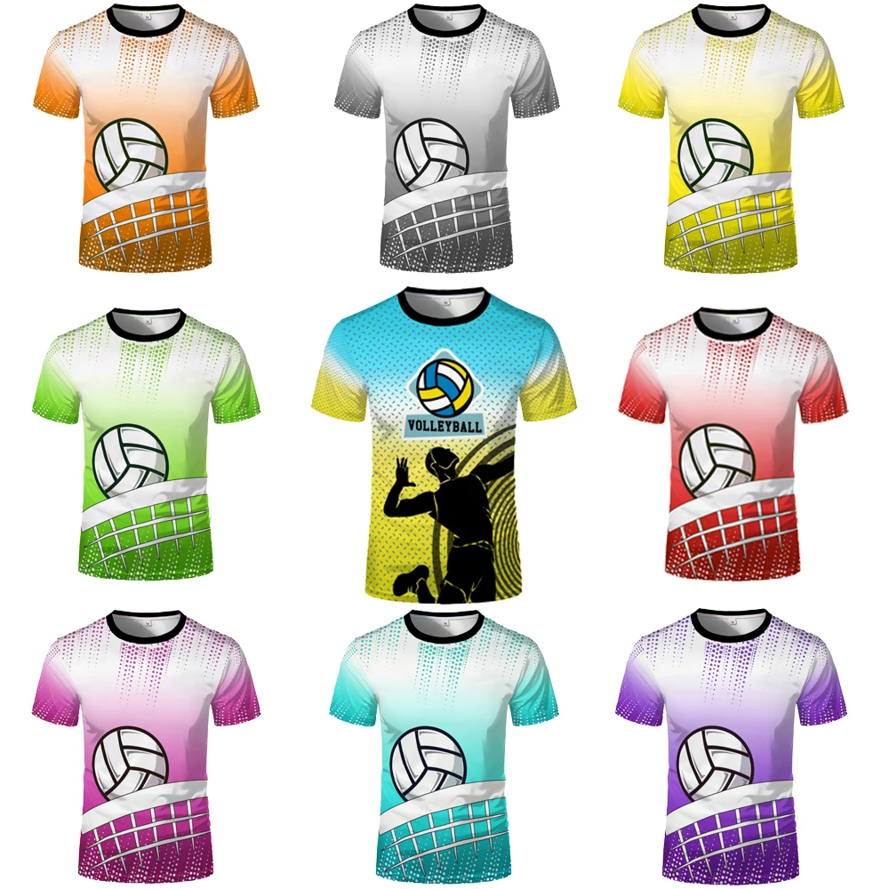 

2024 Summer New Volleyball T-shirt Men Women Badminton Tennis Jersey T Shirt Breathable Quick Dry Running Sports Casual Tees