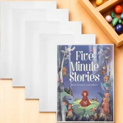 Copertina trasparente impermeabile per libri 5 pezzi Copertina in plastica riutilizzabile per libri di testo Copertina adesiva dura per la protezione dei libri scolastici