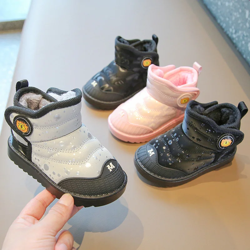 Kinder Schneeschuhe Winter mode Jungen Stiefeletten rutsch feste Mädchen Baumwoll schuhe Plüsch warme Studenten schuhe