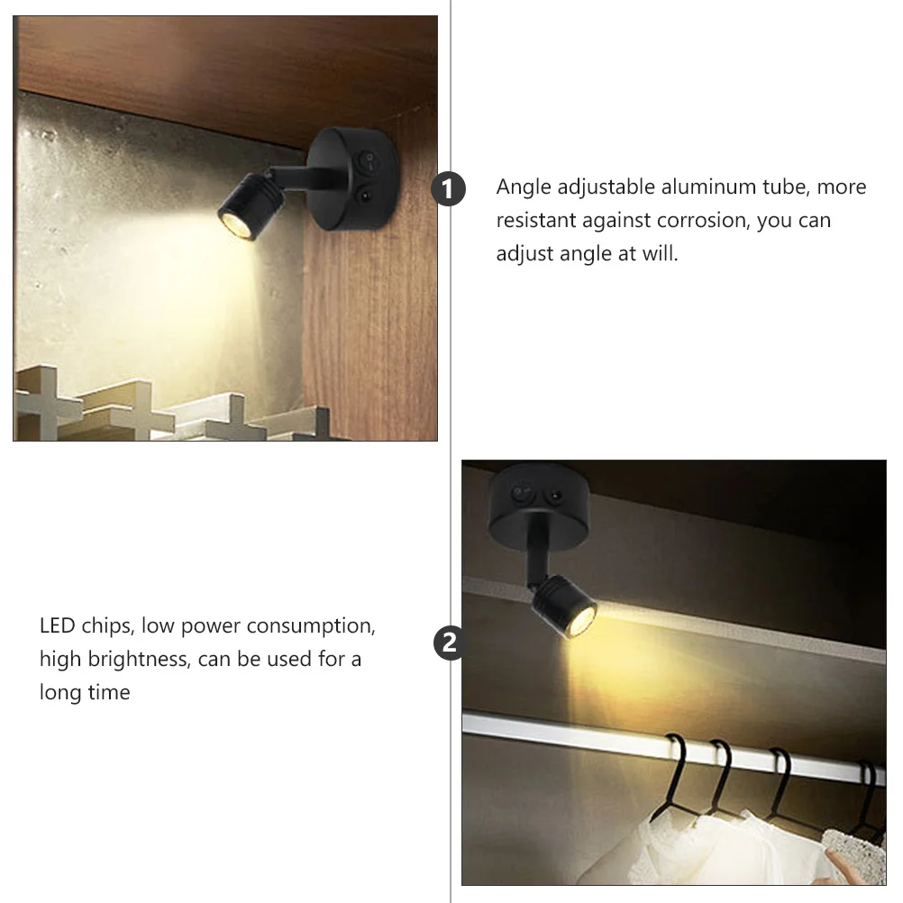

3W Rechargeable Led Ceiling Light Adjustable Aluminum Tube Usb Powered Modern Lamp For Living Room Bedroom Spot Lights Indoor