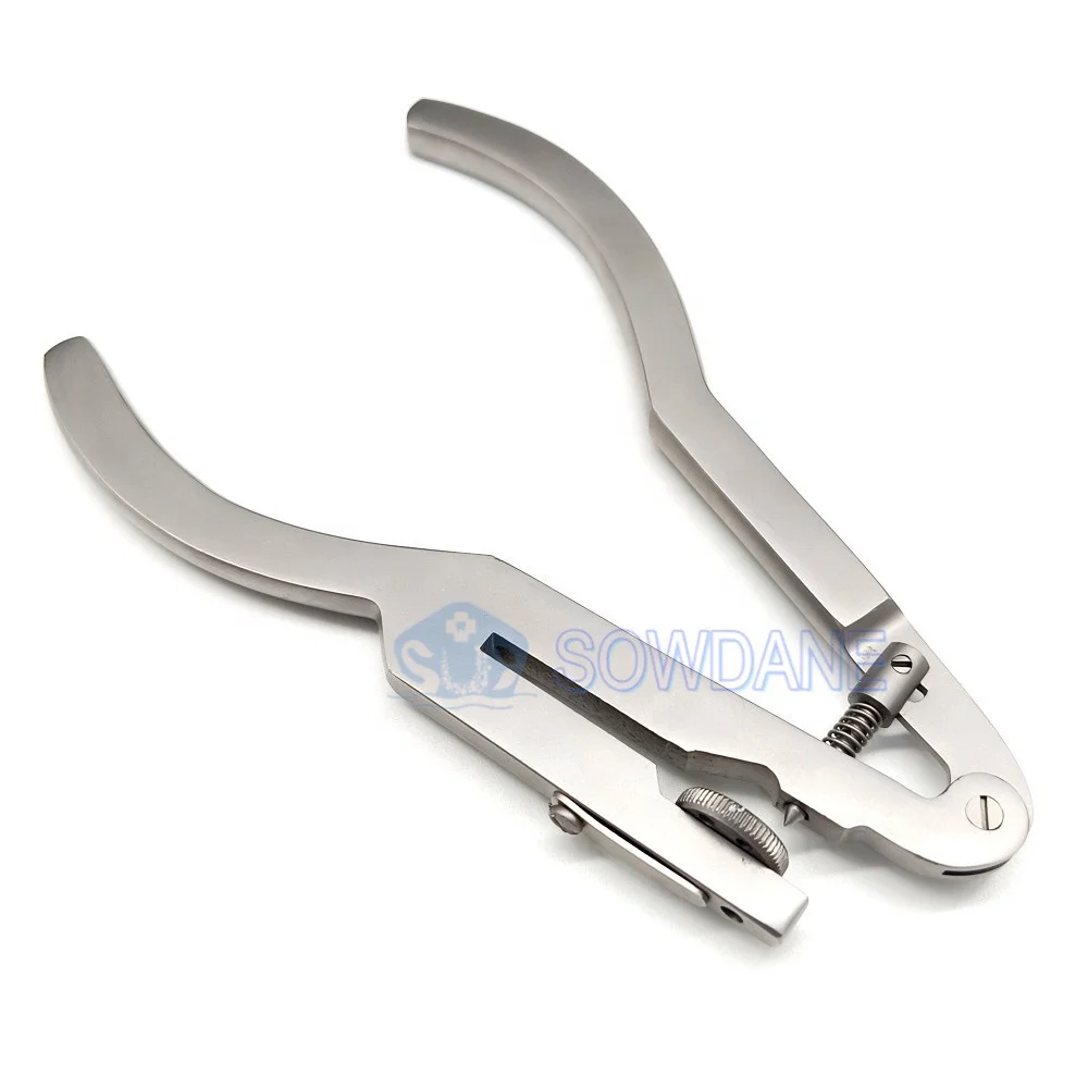 مختبر العاج المطاط السد لكمة الملقط أداة العاج لكمة كماشة مختبر الفولاذ أداة #4