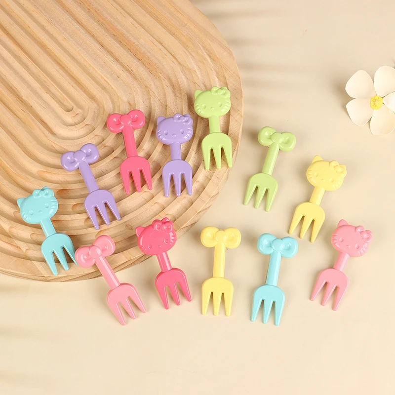 Cartoon Sanrio Hello Kitty Bow Fork Hairpin Barrettes Cute Animals Side Bangs Hair Clip For Girls Versatile Hair Accessories