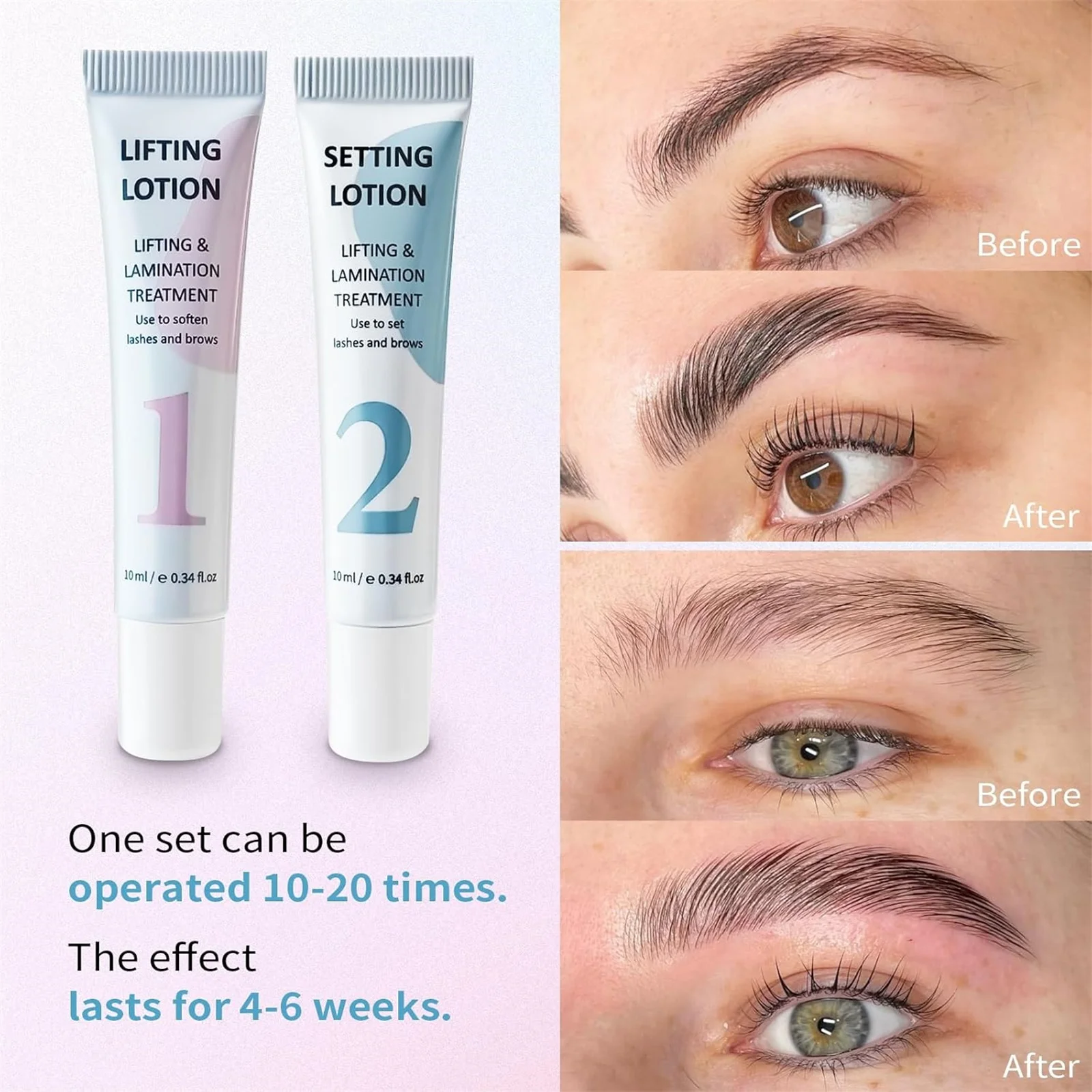 Lomansa Kit de levage de cils Kit de permanente de cils levage de curling naturel avec instructions détaillées ensemble complet de levage de cils outil de maquillage