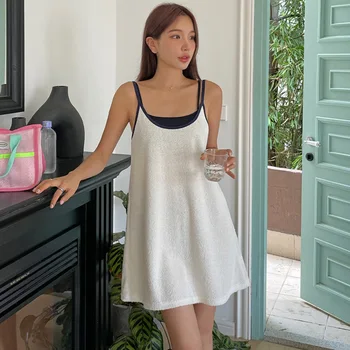 여성용 한국 원피스 수영복, 솔리드 캐미솔 스커트 수영복, 루즈 슬리밍 타월 천, 비치 다이빙, 핫 용수철 목욕 세트 Best5 여성용 한국 원피스 수영복, 솔리드 캐미솔 스커트 수영복, 루즈 슬리밍 타월 천, 비치 다이빙, 핫 용수철 목욕 세트 Best5