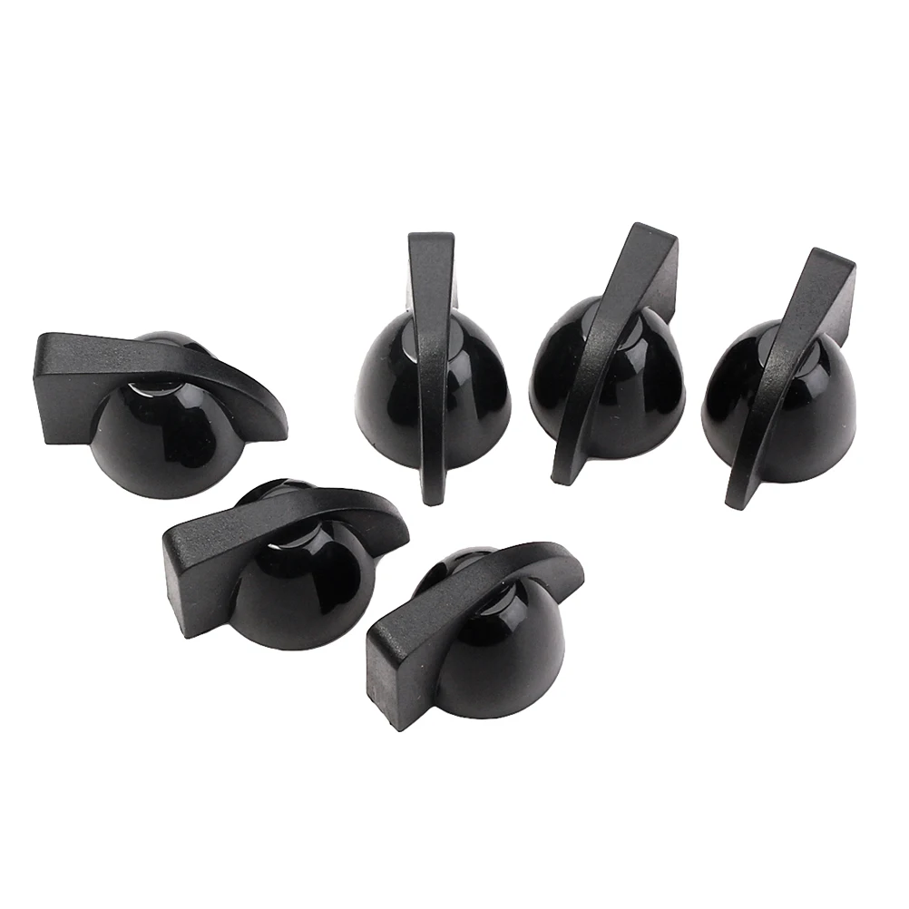 

6pcs Black Head Guitar Amplfier Control Knob Knobs Durable Guitar Effect Pedal Amplifier Control Replacement Parts Accessories