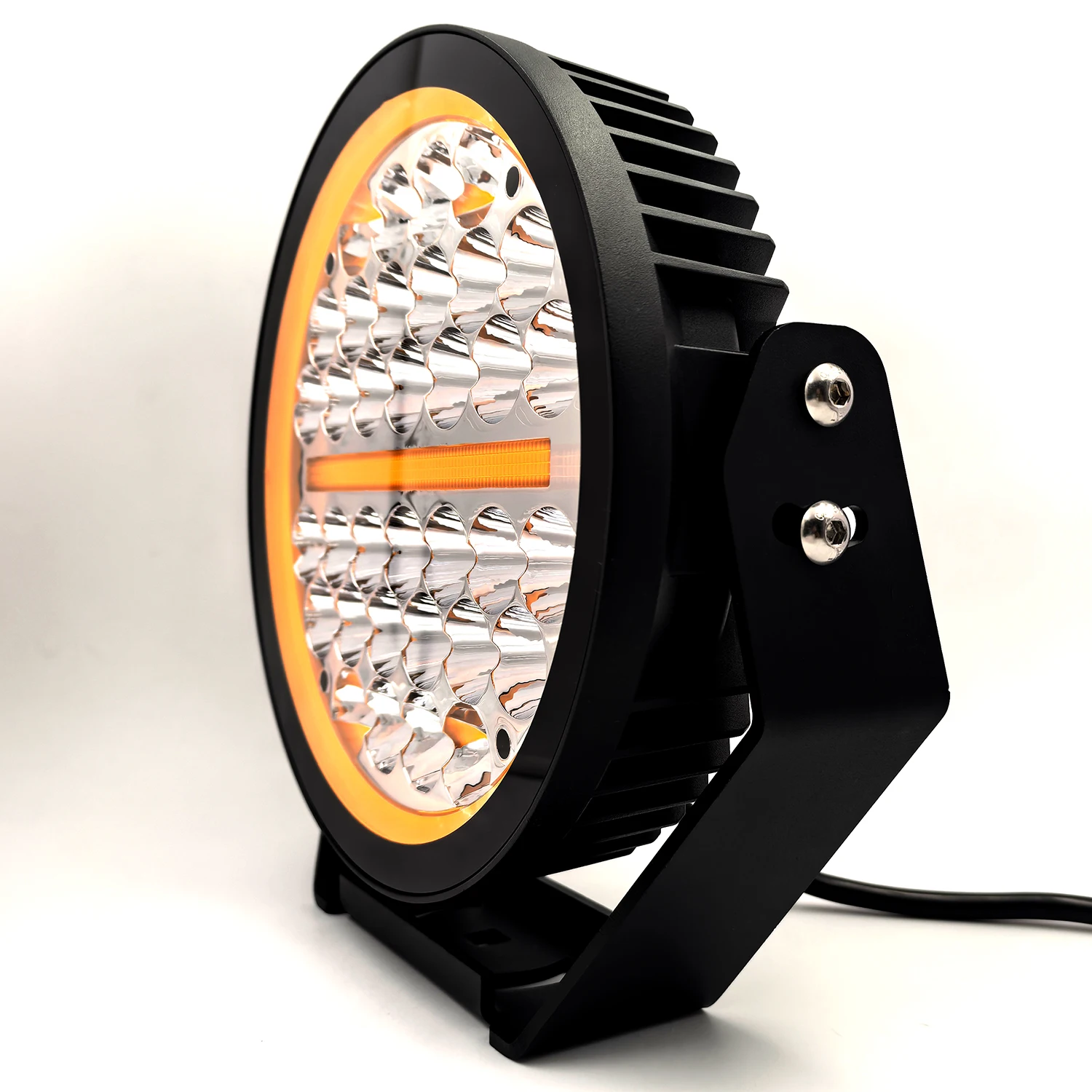 OPOOLIGHTING High Lux 4x4 Offroad 9inch 340W 12V spot LED Driving Lights Dynamic White Amber DRL Position Lights