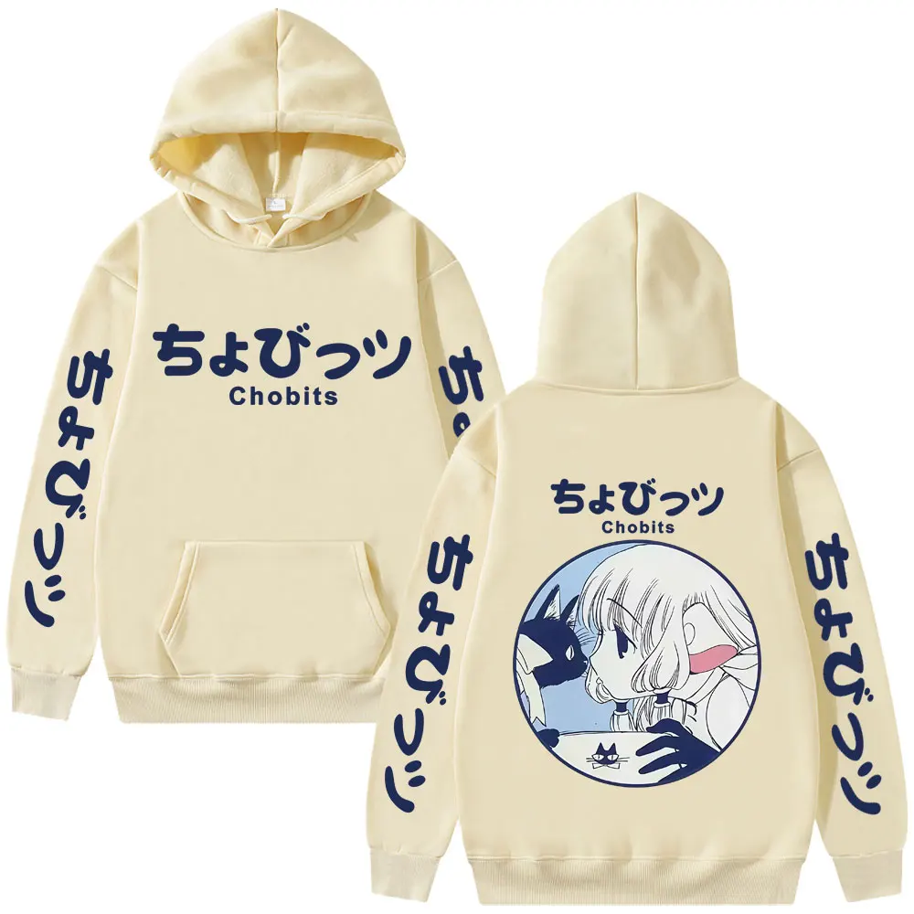 أنيمي Chobits هوديي الخريف الشتاء الرجال النساء Kawaii الكرتون طويلة الأكمام البلوز للجنسين عادية القطن Vintage البلوز هوديس