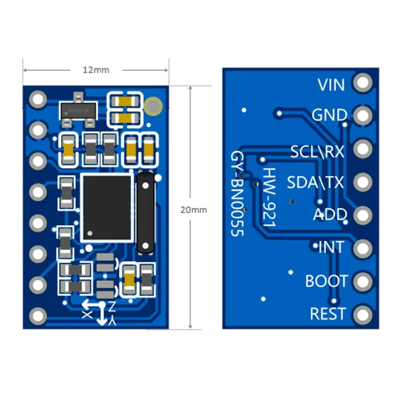 GY-BNO055 9DOF AHRS Attitude Sensor Module, 3-Axis Acceleration Gyroscope Magnetometer, I2C Communication, for Arduino