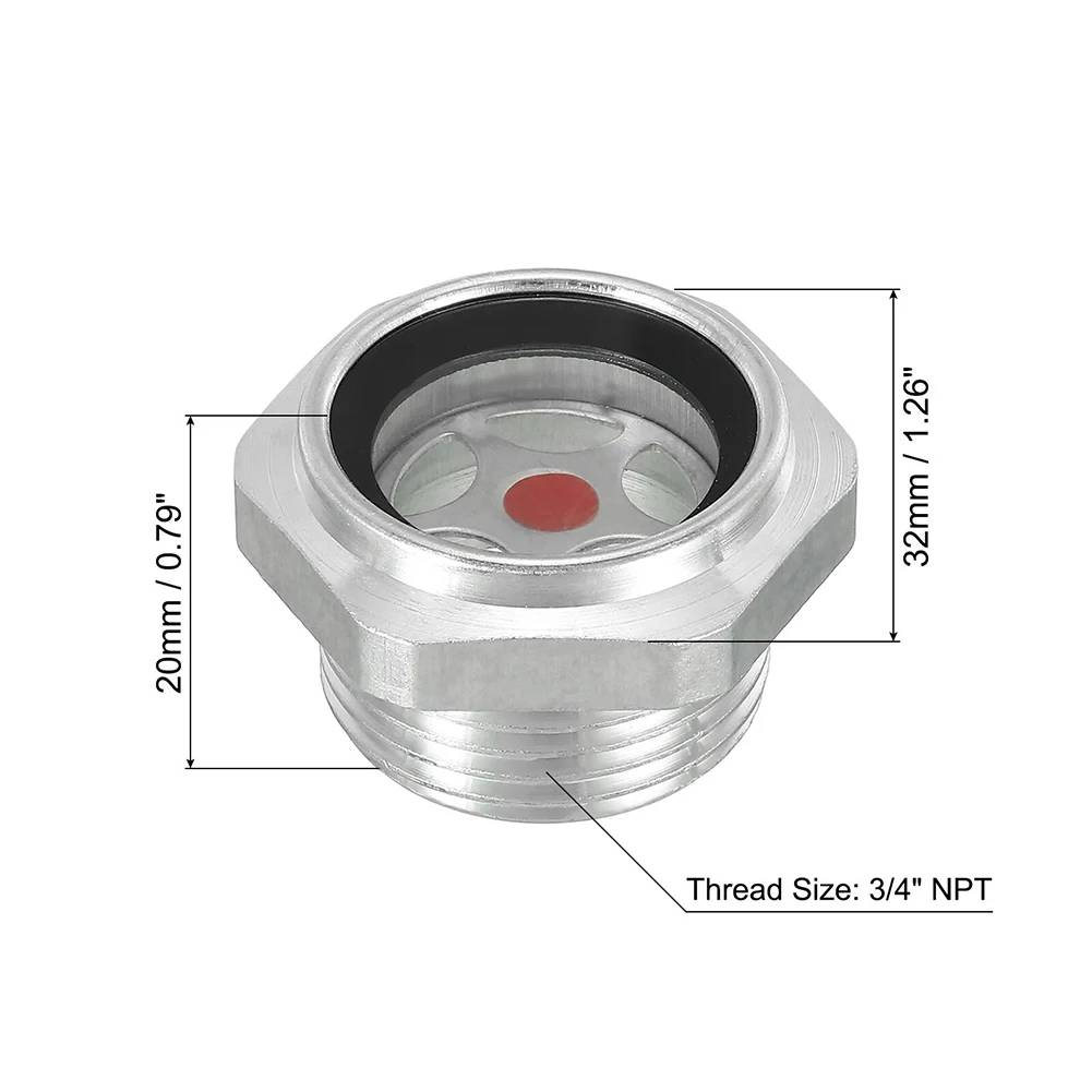 Installation Air Compressor Oil Sight Glass Enhanced Sealing Performance Air Compressor Aluminum Oil Level Gauge