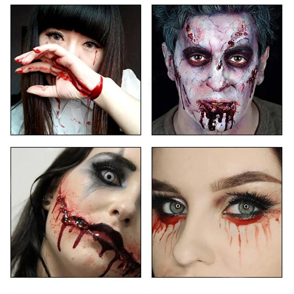 15ml Sztuczny Tatuaż Blizny Symulowane Rany Farba do Ciała Narzędzie Halloween Makijaż Krwawa Plazma Sztuczna Krew