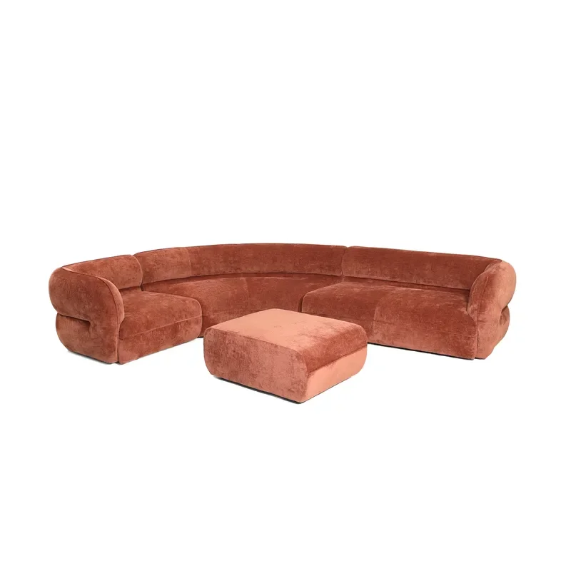 Durable Fabric Modern L-Shape 6 Seat Eco-Friendly Ottoman Folding Bench Footrest Home Office Bedroom Apartment Entry Set
