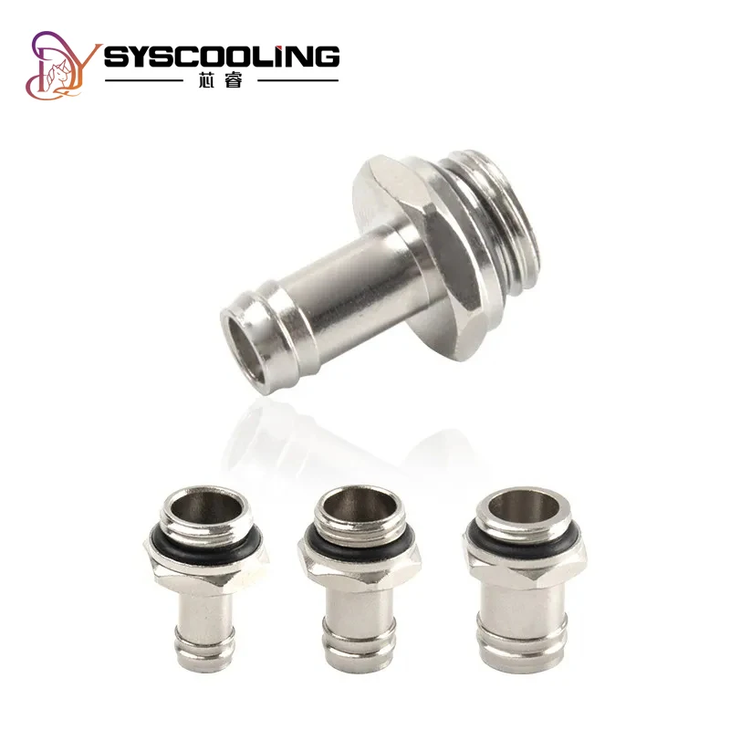 Syscooling – raccord pagode en cuivre, tuyau de refroidissement à eau, filetage G1/4, raccord ardillon pour ID 6mm 8mm 10mm, raccord en tube souple