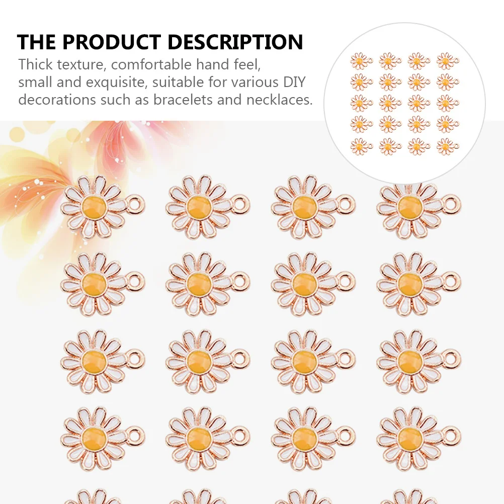 

100pcs Alloy Jewelry Pendant Sunflower Diy Craft Supplies Necklace Bracelet Keychain Decor Sunflower Pendant Accessories