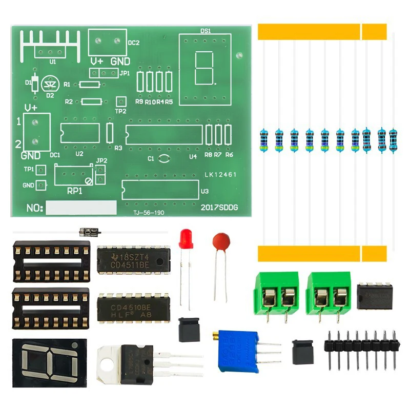 Electronic Electrician Counter Display Mounting Soldering Kit  Electronic Components Printed Circuit Board for Skills Practice
