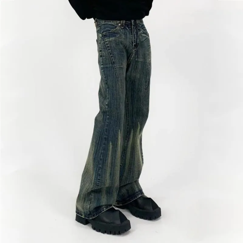 HKSH マンタイド 秋の新作 アメリカンハイストリート レトロ 竹繊維風 フレアデニムパンツ ハイウォッシュ デニムパンツ ファッション シック インス HK8748