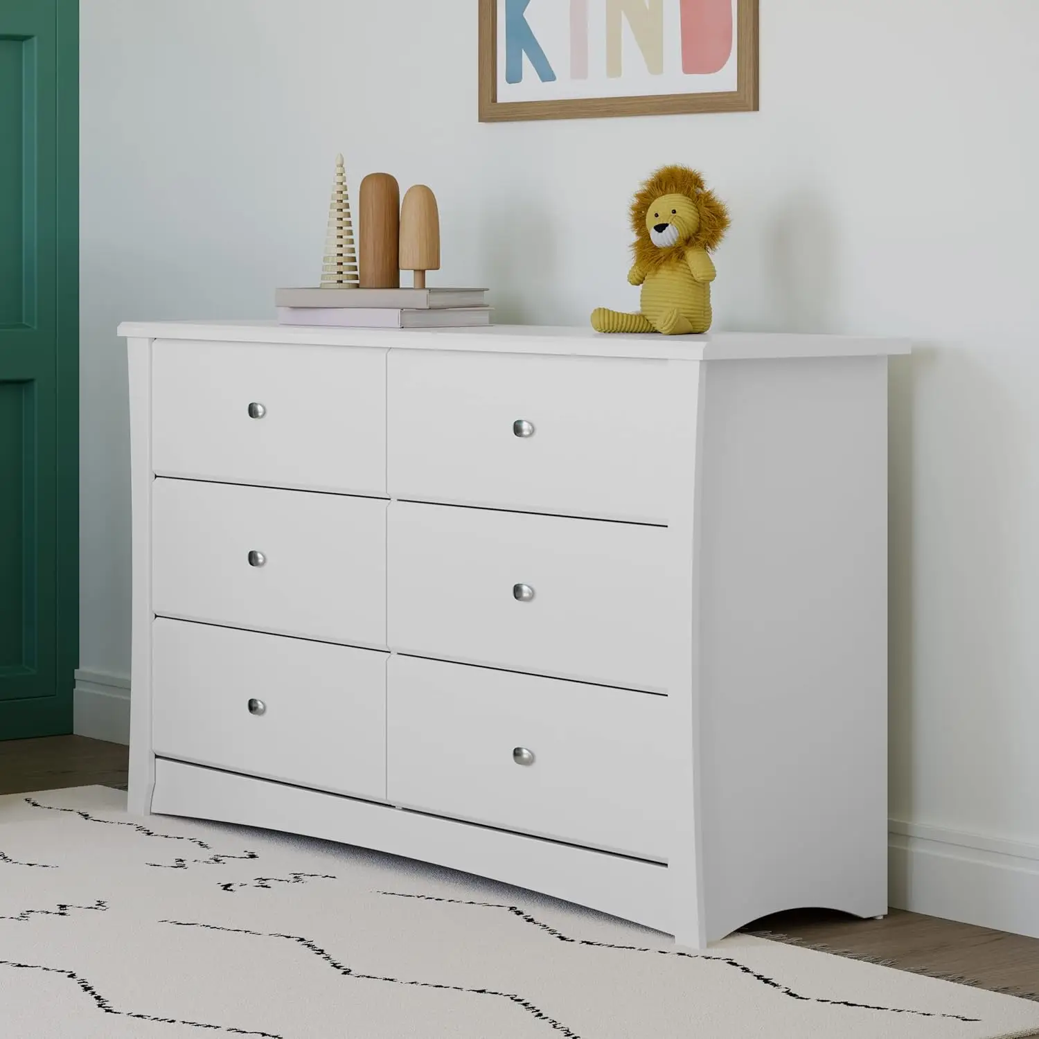 6 Drawer Double Dresser (White) –  Certified, Kids Dresser Drawer Organizer For Nursery