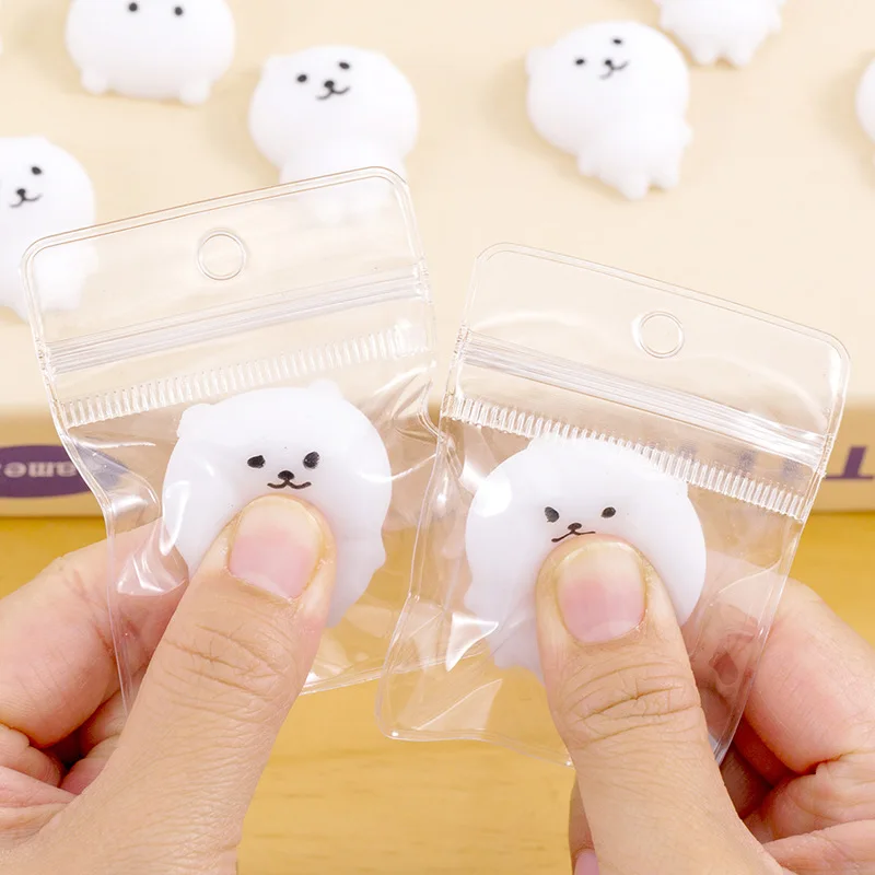 

1-6 шт. Забавные игрушки-антистресс в виде медвежонка с мимикой, для снятия стресса, карманные, для сжимания