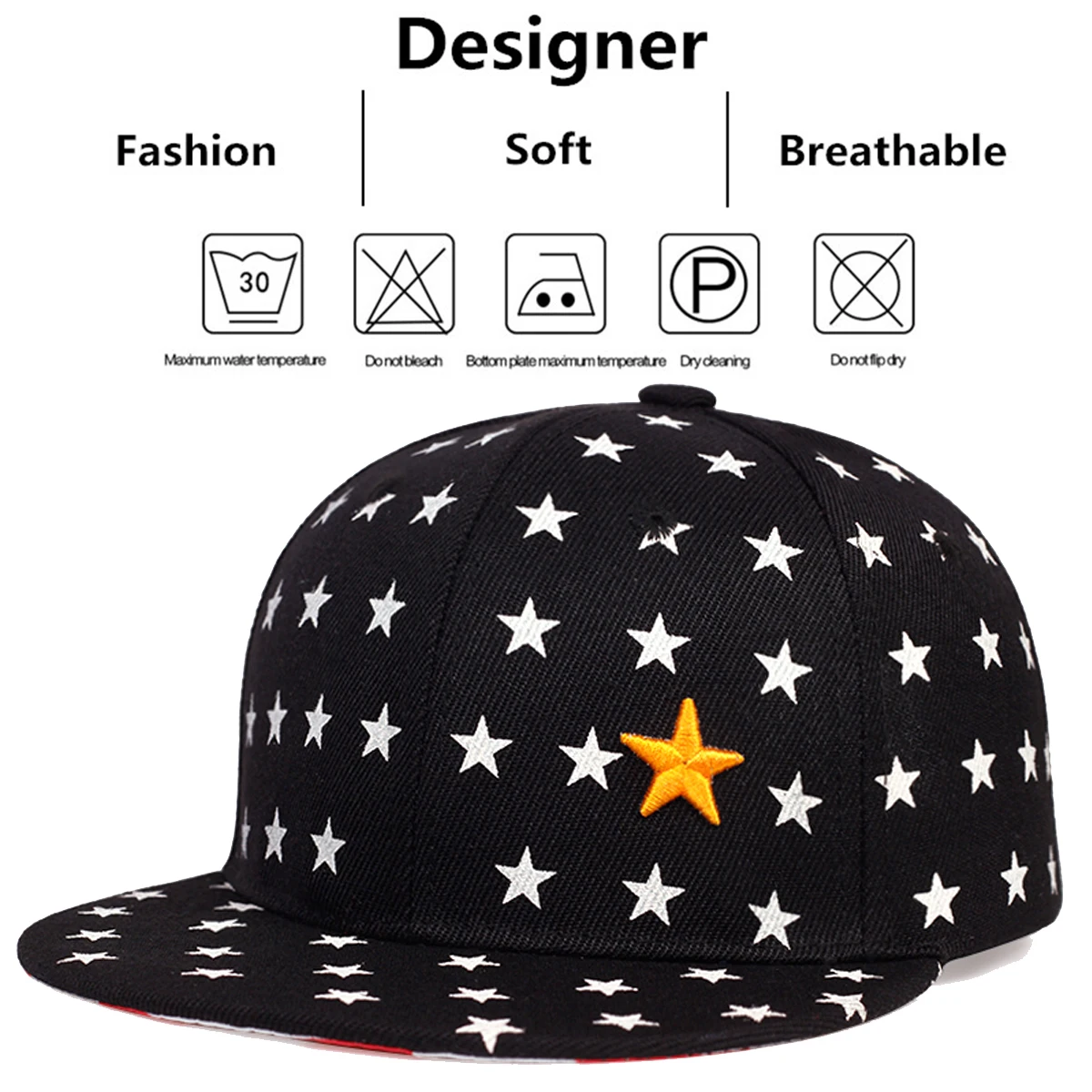 Children Five Pointed Star Embroidery Baseball Caps Hip-hop Hats Spring Autumn Outdoor Adjustable Casual Hat Boy Girl Trave