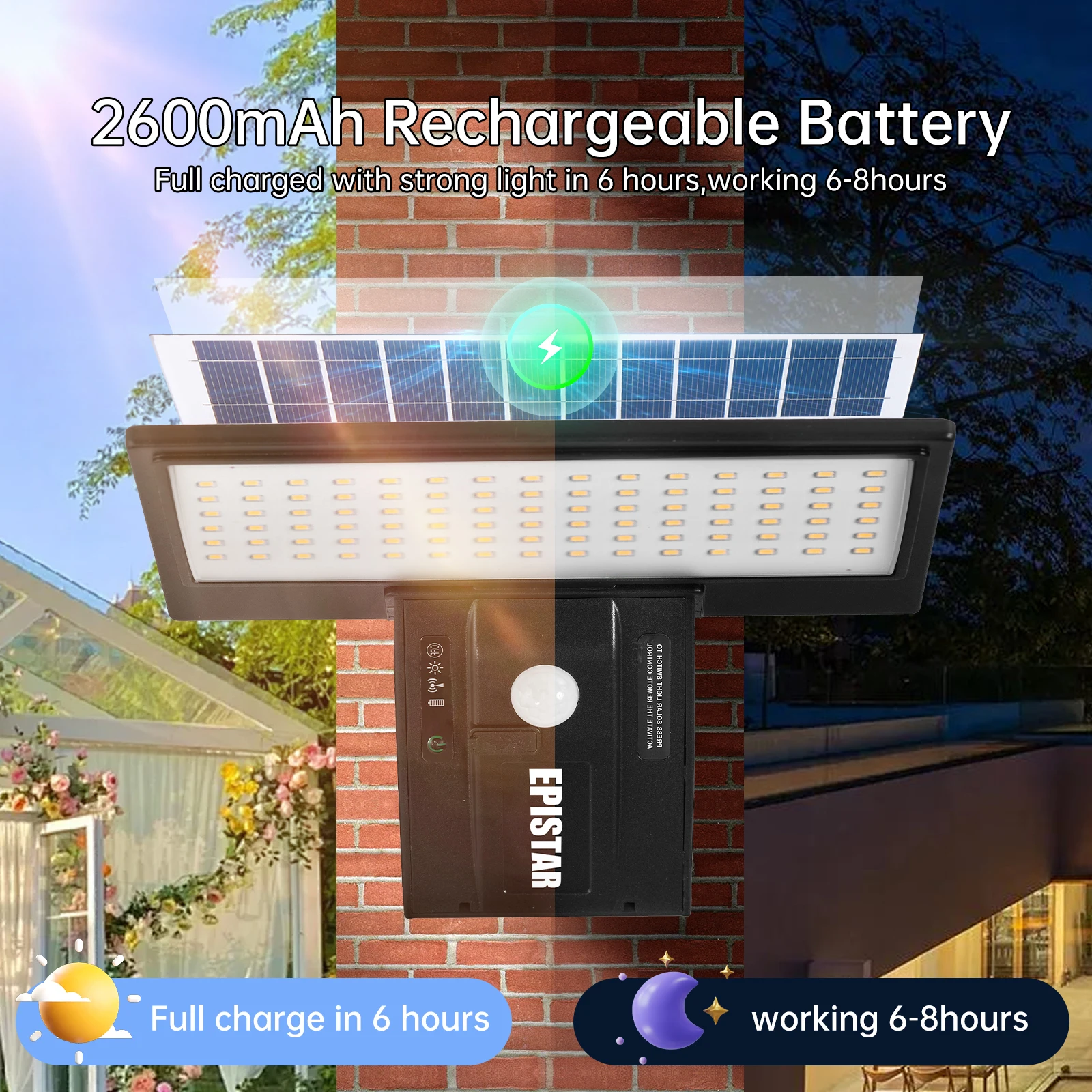 Solar Outdoor Lights 90LED Motion Sensor with Control 3 Color 4Modes Security Flood Waterproof Light for Porch Yard Garden 3