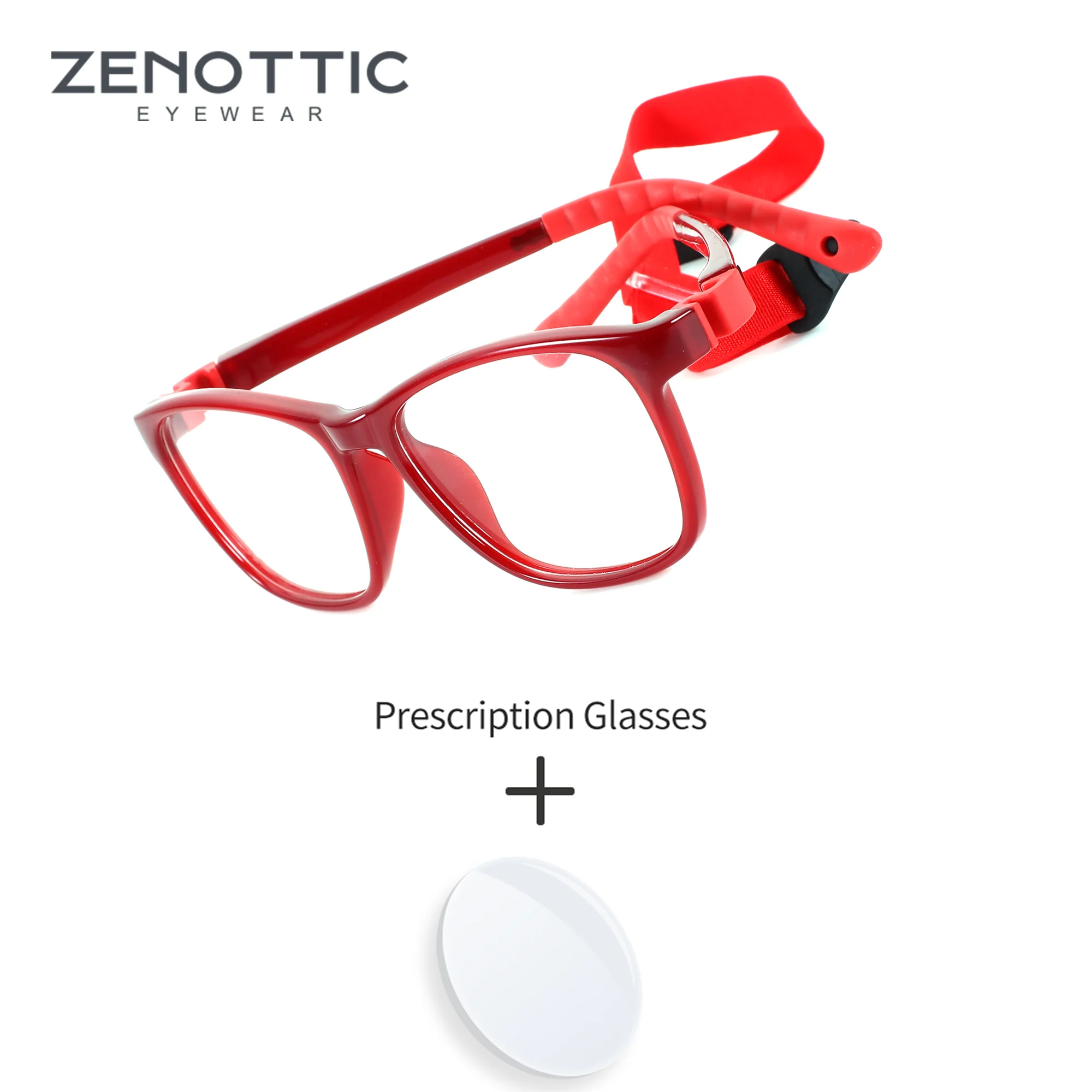 Lunettes de vue ZENOTTIC XXS en plastique carré pour enfants unisexes, verres progressifs photochromiques, filtre anti-lumière bleue, pour une utilisation quotidienne.