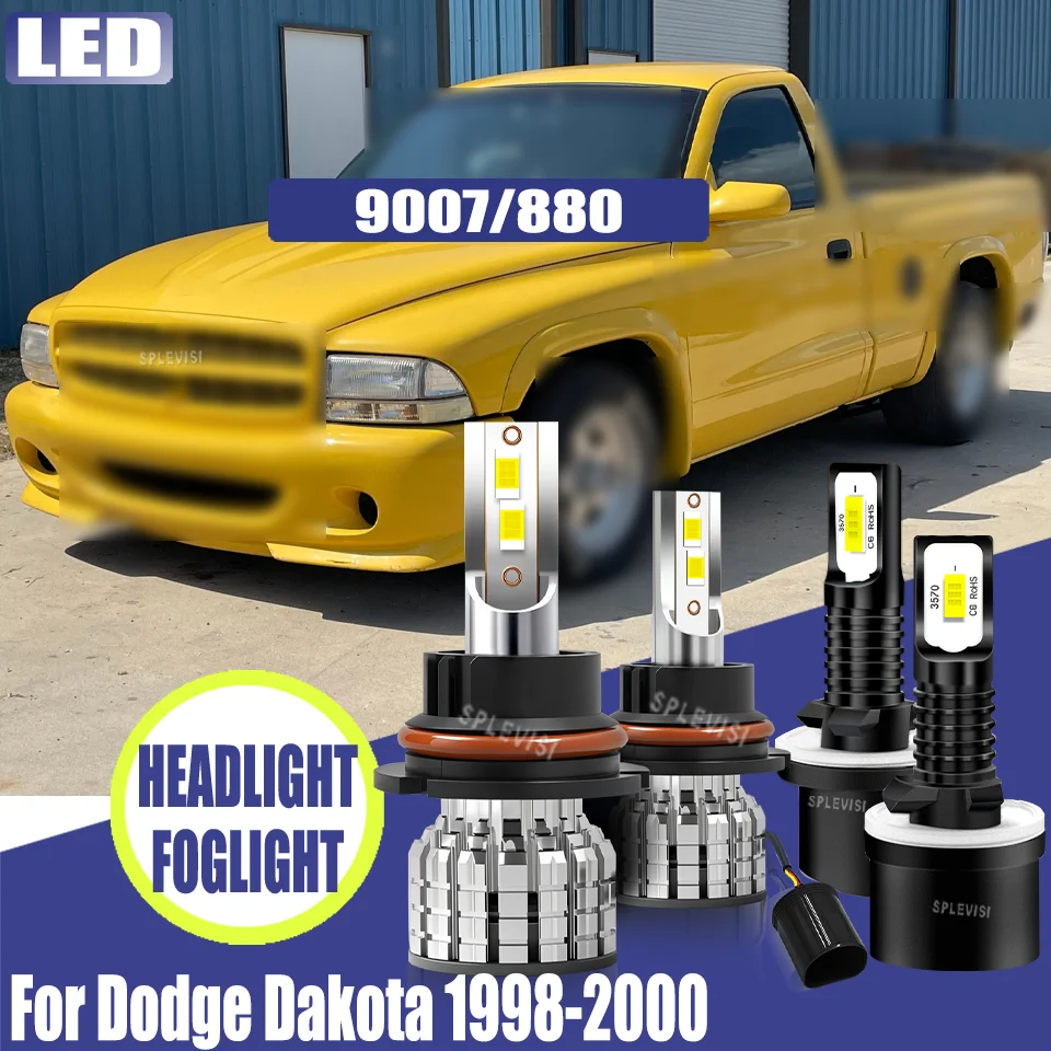 

Vibration Proof LED Lighting Set Headlight Foglight - Rugged Construction For Dodge Dakota 1998 1999 2000 Durango 1998 1999 2000